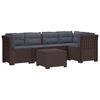vidaXL 5-Zits Tuin Sofa met Kussens Rattan Look PP Bruin