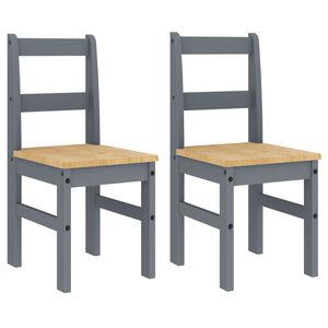 vidaXL Eetkamerstoelen 2 st PANAMA 40x46x90 cm grenenhout grijs
