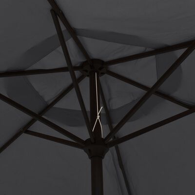 vidaXL Parasol met LED-verlichting en stalen paal 300 cm zwart