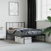 vidaXL Bedframe met hoofd- en voeteneinde metaal zwart 107x203 cm