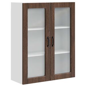 vidaXL Wandglas cabinet PORTO Bruin Eiken 80 x 31 x 100 cm