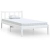 vidaXL Bedframe massief grenenhout wit 100x200 cm