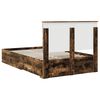 vidaXL Bedframe met hoofdeinde Gerookt eiken 120 x 190 cm Bewerkt hout