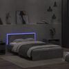 vidaXL Bedframe met hoofdeinde en LED betongrijs 120x190 cm