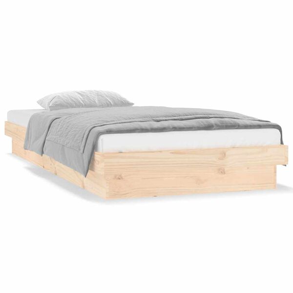 vidaXL Bedframe LED massief hout 90x190 cm