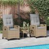 vidaXL Tuinstoel 2 pcs Beige en Licht Grijs 56 x 60 x 112 cm