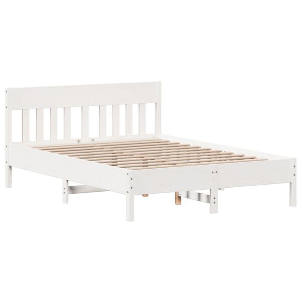 vidaXL Bedframe zonder matras massief grenenhout wit 120x190 cm