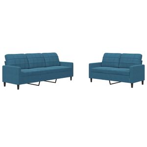 vidaXL 2-delige Loungeset met kussens fluweel blauw