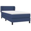 vidaXL Boxspring met matras stof blauw 80x200 cm