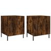 vidaXL Nachtkastjes 2 st 40x40x50 cm bewerkt hout gerookt eikenkleurig