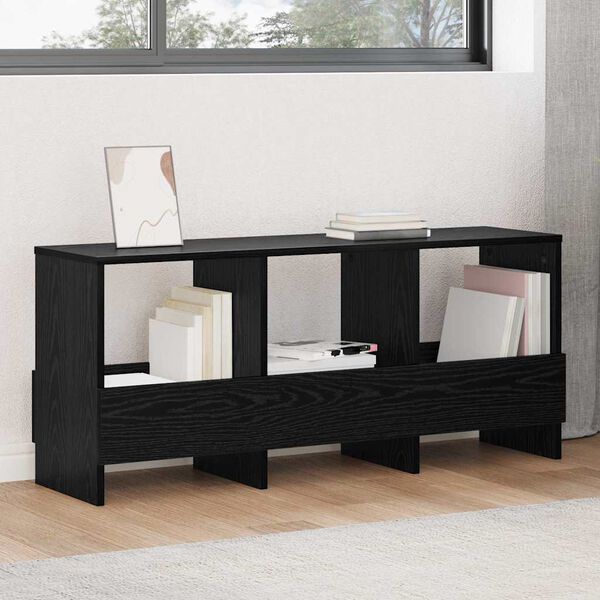 vidaXL Tijdschrift Rek Zwart Eiken 102 x 30 x 45 cm