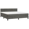vidaXL Boxspring met matras en LED fluweel donkergrijs 160x200 cm