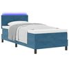 vidaXL LED Box Spring Bed met matras Donkerblauw 90 x 200 cm Fluweel