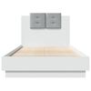 vidaXL Bedframe met hoofdbord en LED-verlichting wit 75x190 cm