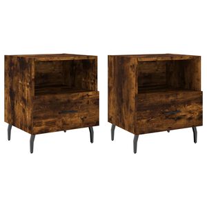 vidaXL Nachtkastjes 2 st 40x35x47,5 cm bewerkt hout gerookt eikenkleur
