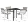 vidaXL Tuin eettafelset 5 st Wit en Lichtgrijs Textilene en staal