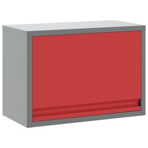 vidaXL Gereedschapskast met opslag Rood en Grijs 50 x 25 x 35 cm