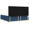 vidaXL LED Box Spring Bed met matras Blauw 200 x 200 cm Stof