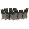 vidaXL Tuin eettafelset 9 st Grijs poly rattan
