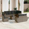 vidaXL 9-delige Loungeset met kussens poly rattan grijs