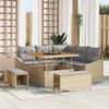 vidaXL Tuinbankenset met kussen 8 pcs Beige poly rattan