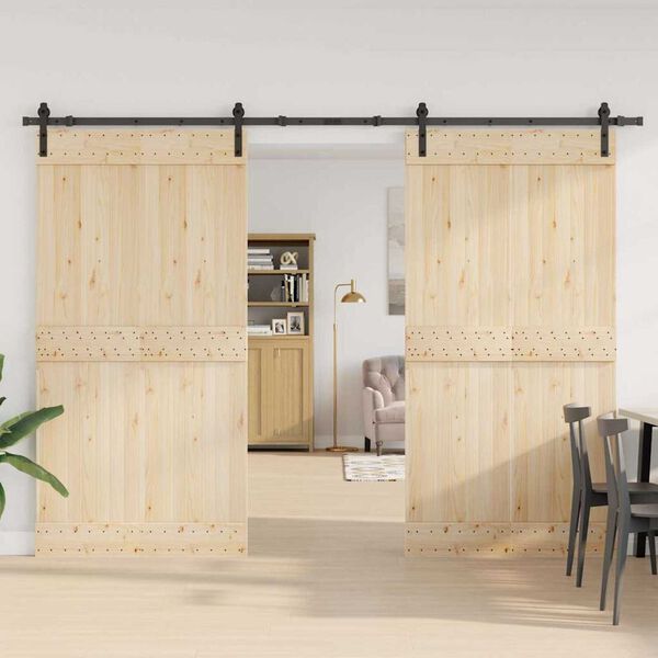 vidaXL Doos met onderdelen voor schuifdeur 305 cm staal zwart