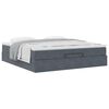 vidaXL Ottoman bed met matras 160x200cm fluweel donkergrijs