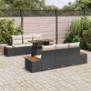 vidaXL Tuin Sofa Set met opslag 7 pcs Zwart Poly riet