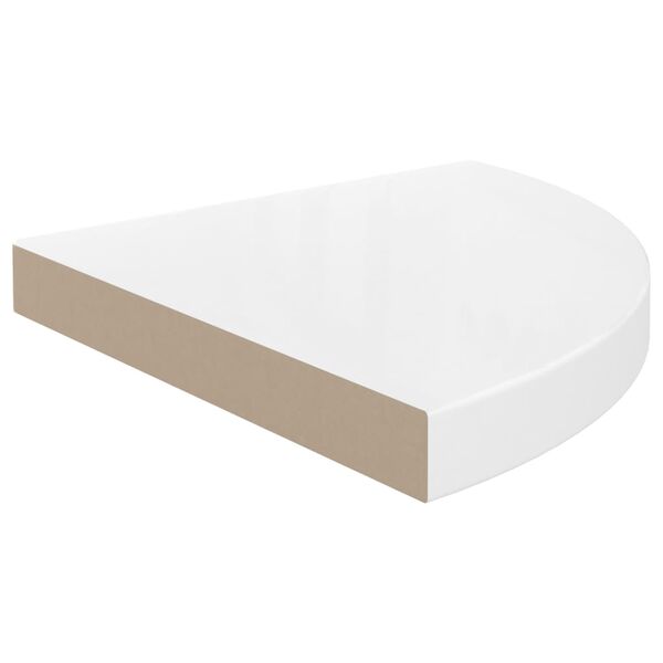 vidaXL Hoekschap zwevend 35x35x3,8 cm MDF hoogglans wit