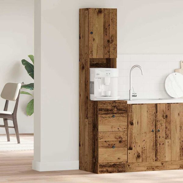 vidaXL Keukenbuffet met lade met plank Oudhout 32 x 50 x 180 cm