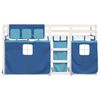 vidaXL Stapelbed met gordijnen 90x200 cm massief grenenhout blauw