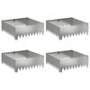vidaXL Gazonrand 4 pcs 60 x 60 x 20 cm Staal Zilverkleurig