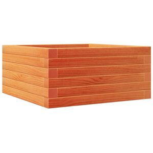 vidaXL Plantenbak 50x50x23 cm massief grenenhout wasbruin