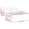 vidaXL Bedframe met lade Grijs Sonoma 200 x 200 cm Ingenieurshout