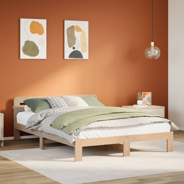vidaXL Bedframe zonder matras massief grenenhout 120x190 cm