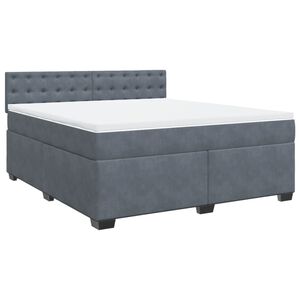 vidaXL Boxspring met matras fluweel donkergrijs 180x200 cm