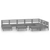 vidaXL 10-delige Loungeset massief grenenhout grijs