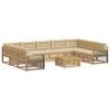 vidaXL Buiten bankenset 10 st Wit en Beige Massief Acaciahout