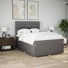vidaXL Boxspring met matras stof taupe 160x200 cm