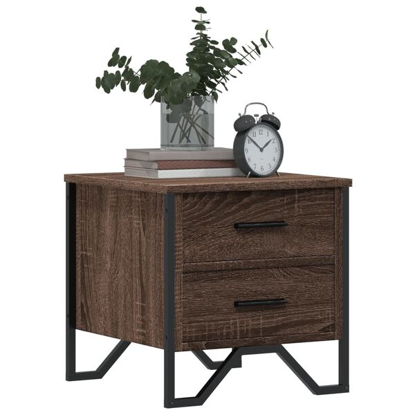 vidaXL Nachtkastjes 2 st 40x41x40 cm bewerkt hout bruin eikenkleurig
