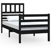 vidaXL Bedframe massief hout zwart 90x190 cm