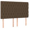 vidaXL Boxspring met matras stof donkerbruin 160x200 cm