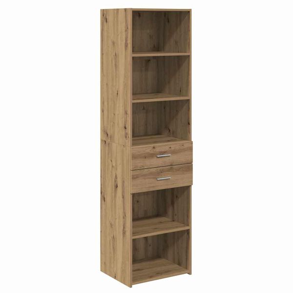 vidaXL Highboard Artisan Eiken 50 x 42,5 x 185 cm Bewerkt hout