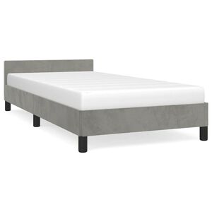 vidaXL Bedframe zonder matras 90x200 cm fluweel lichtgrijs