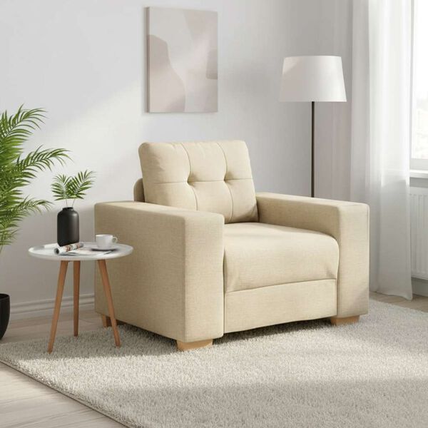 vidaXL Fauteuil Cr&egrave;me 100x78x80 cm Stof