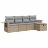 vidaXL 5-delige Loungeset met kussens poly rattan beige