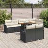 vidaXL Tuin Sofa Set met kussen 9 pcs Zwart en cr&egrave;me