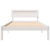 vidaXL Bedframe met hoofdeinde Wit 90 x 200 cm Massief grenenhout