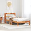 vidaXL Bedframe met hoofdbord massief grenenhout wasbruin 90x190 cm