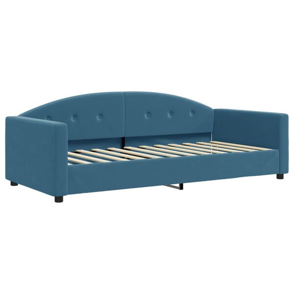 vidaXL Slaapbank met matras 90x200 cm fluweel blauw